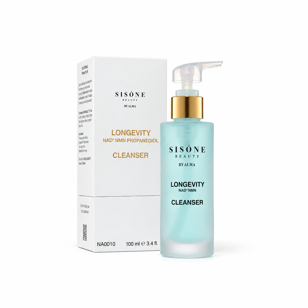 SISÓNE BEAUTY Longevity NAD⁺ NMN Cleanser with packaging – gentle facial cleansing skincare