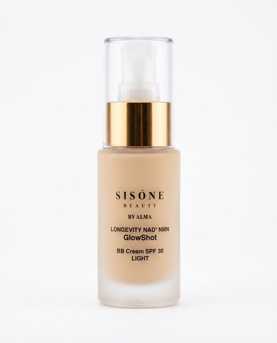 SISÓNE BEAUTY GlowShot BB Cream SPF 30 Light – longevity makeup with NAD⁺ and NMN