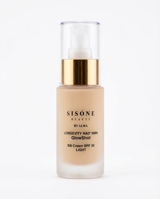 SISÓNE BEAUTY GlowShot BB Cream SPF 30 Light – longevity makeup with NAD⁺ and NMN