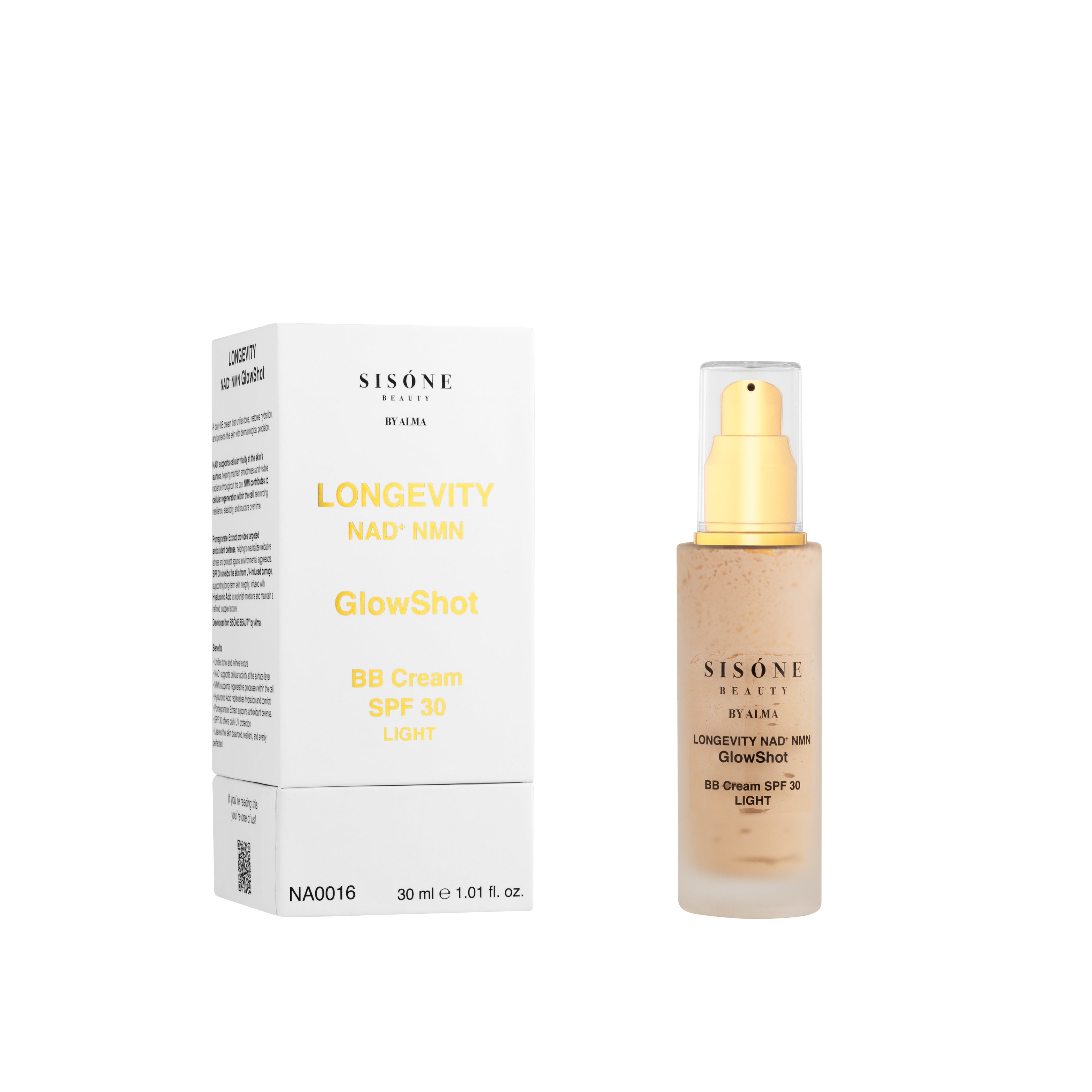 LONGEVITY NAD⁺ NMN  GlowShot BB Cream SPF 30 LIGHT
