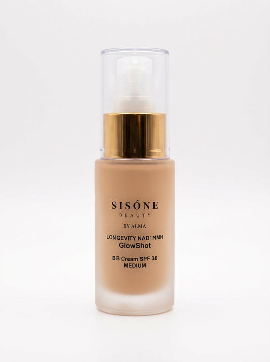 SISÓNE BEAUTY GlowShot BB Cream SPF 30 Medium – longevity makeup with NAD⁺ and NMN