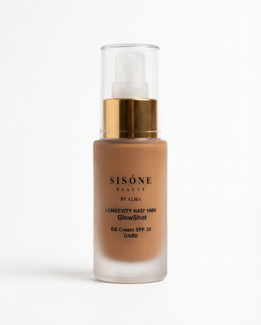 SISÓNE BEAUTY GlowShot BB Cream SPF 30 Dark – longevity makeup with NAD⁺ and NMN